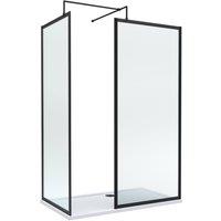 Balterley Framed Walk-In Wetroom Bundle, Matt Black, 1400x800mm in Black