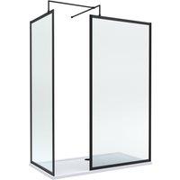 Balterley Framed Walk-In Wetroom Bundle, Matt Black, 1600x700mm in Black