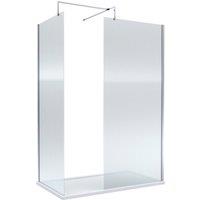 Balterley Fluted Walk-In Wetroom Bundle, Chrome, 1400x800mm in Silver