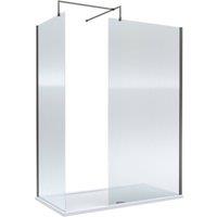 Balterley Fluted Walk-In Wetroom Bundle, Gunmetal, 1500x800mm in Silver