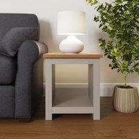GFW Lancaster Side Table with Shelf in Grey