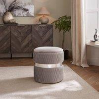 GFW Eden Velvet Storage Stool in Grey