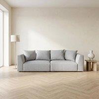 Abakus Direct Tokyo 3 Seater Sofa Brushed Tweed Fabric with Deep Seats in Light Grey