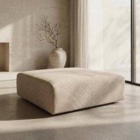 Abakus Direct Tokyo Footstool Brushed Tweed Fabric in Cream