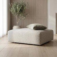 Abakus Direct Tokyo Footstool Brushed Tweed Fabric in Taupe