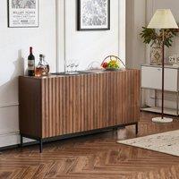 BTM Dark Oak Sideboard, 3 Doors, Wavy Design, Adjustable Shelves in Brown