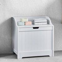HD Designs Priano Dual-purpose Storage Laundry Chest Bathroom in White