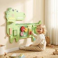AIYAPLAY Busy Board Panels Wall Mounted Dinosaur, Green