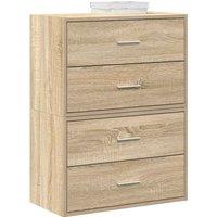 Berkfield Home Cabinets with 2 Drawers 2 pcs Sonoma Oak 60x31x40 cm Engineered Wood in Brown | Size: 60 x 31 x 40 cm