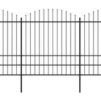Berkfield Home Garden Fence with Spear Top Steel (1.75-2)x13.6 m Black