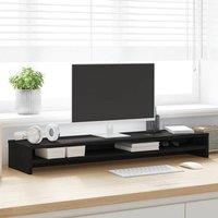 Berkfield Home Monitor Stand Black Oak 100x24x13 cm Engineered Wood | Size: 100 x 24 x 13 cm