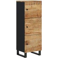 Berkfield Home Highboard with 3 Doors 40x33x110 cm Solid Wood Mango&Iron in Brown | Size: 40 x 33 x 110 cm