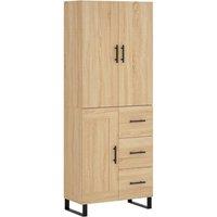 Berkfield Home Highboard Sonoma Oak 69.5x34x180 cm Engineered Wood in Light Brown