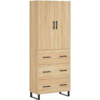 Berkfield Home Highboard Sonoma Oak 69.5x34x180 cm Engineered Wood in Brown