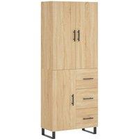 Berkfield Home Highboard Sonoma Oak 69.5x34x180 cm Engineered Wood in Brown