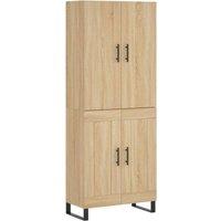 Berkfield Home Highboard Sonoma Oak 69.5x34x180 cm Engineered Wood in Light Brown