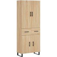Berkfield Home Highboard Sonoma Oak 69.5x34x180 cm Engineered Wood in Light Tan