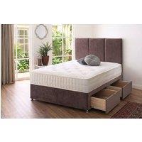 Stratus Interiors Oulton Wingback Divan Bed with Panel Headboard & Storage - 2 Drawer in Brown | Size: Single