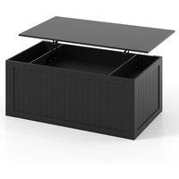 Costway 120 cm Farmhouse Center Table Lift Top Coffee Table with Doors Black