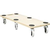 FLAVORA 6 Wheel Regular Transport Dolly Heavy Box Flat Moving Platform Roller in Beige | Size: 1000mm 15000mm