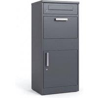 FLAVORA 112cm Extra Large Lockable Steel Freestanding Parcel Drop Box in Grey | Size: 500mm