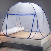 NESTLUNE Blue Mosquito Net Foldable Portable Single Door Bed Camping