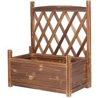 NESTLUNE 64*37*76 Raised Garden Bed w/ Trellis FreeStanding Planter Box in Brown | Size: 1.25kg