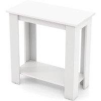 FORGEVIO Bedroom 2-Tier End Table Modern Side Table in White