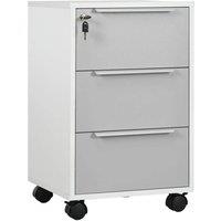 FORGEVIO White & Grey 3-Drawer Lockable Filing Cabinet 40x40x63.5cm | Size: 40x40x63.5 cm