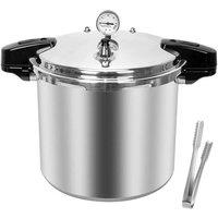 Ventryn Kitchen Pressure Canner Cooker Large Cookware Gauge Release Valve in Silver