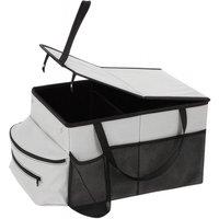 Havendro Gray Car Seat Organizer w/ Dividers Cup Holders Lids in Grey