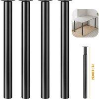Havendro 4pcs Adjustable Furniture Leg 710-1100mm 60mm in Black