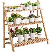 Kelvenix 3Tier Outdoor Wooden Flower Plant Pot in Natural | Size: 100g