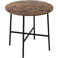 KORVIXA Round Dining Table 4 Person Metal Base 80cm in Brown