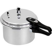 FLAVORA 7.5L Dual Handle Aluminium Pressure Cooker in Metallic Silver | Size: 0.6m2