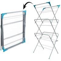 FLAVORA Non - Extendable Design 3 Tier Winged Foldable Clothes Airer Rack in White | Size: 0.6m2