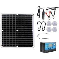 NESTLUNE 200W Solar Panel 12 Volt Trickle Battery Charger in Black | Size: 10000mm x 520mm