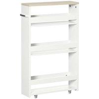 NESTLUNE Storage Trolley with Wheels & Handle in White | Size: 100 cm x 100 cm