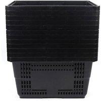VOGREX 12x Black Plastic Shopping Baskets With Handles Grocery Retail Market