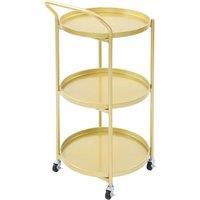 VOGREX 3-Tier Gold Rolling Bar Cart 18x16in Serving Trolley & Brake Wheels