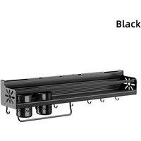 VOGREX Wall Mount Kitchen Hanging Pot Pan Storage Rack in Black