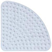 VOGREX Large Curved Non Slip Quadrant Corner Shower Bath Mat UK in Light Grey