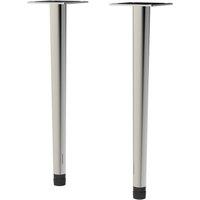 VOGREX Pair Chrome 260mm Wall Hung Bathroom Vanity Furniture Legs in Silver