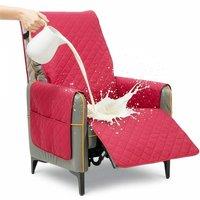 VOGREX Red Extra Large Waterproof Quilted Non-Slip Recliner Cover