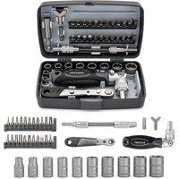 VOGREX 38-in-1 Rotatable Ratchet Screwdriver Precision Bit Set in Black