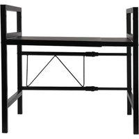 VOGREX 2-Tier Expandable Microwave Kitchen Corner Rack in Black