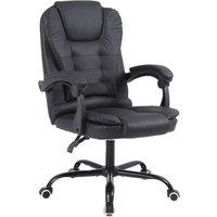 ERGOVEXA Office Chair Faux Leather Adjustable Seat Height Desk Chair Black