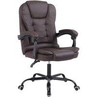 ERGOVEXA Office Chair Faux Leather Adjustable Seat Height Desk Chair Brown