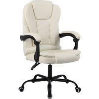 ERGOVEXA Office Chair Faux Leather Adjustable Seat Height Desk Chair Beige