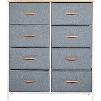 ERGOVEXA Storage Dresser Unit, Fabric Dresser, Chest of Drawers Light Grey